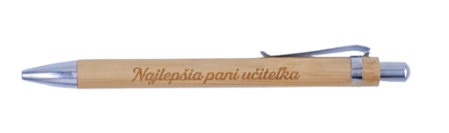 Bambusové gravírované pero s vlastným textom na tele pera