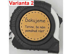 Zvinovací meter so zlatým kruhom, nápis variant č. 2