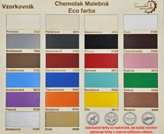 Vzorkovník farieb Chemolak pre drevené nápisy