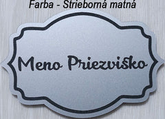 Menovka na dvere v dekóre strieborná matná