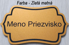 Menovka na dvere v dekóre zlatá matná