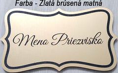 Menovka na dvere v dekóre zlatá brúsená