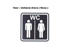 Tabuľka na dvere s nápisom WC vzor 1 v dekóre Kona (imitácia dreva)