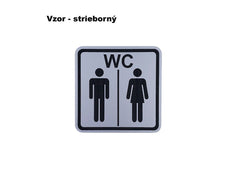 Tabuľka na dvere s nápisom WC vzor 1 v dekóre strieborná matná