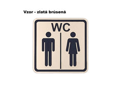 Tabuľka na dvere s nápisom WC vzor 1 v dekóre zlatá brúsená