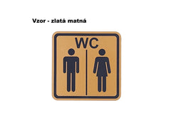Tabuľka na dvere s nápisom WC vzor 1 v dekóre zlatá matná