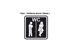 Tabuľka na dvere s nápisom WC vzor 2 v dekóre Kona (imitácia dreva)