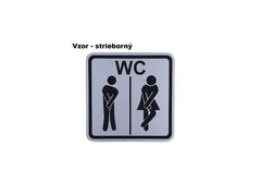 Tabuľka na dvere s nápisom WC vzor 2 v dekóre strieborná matná