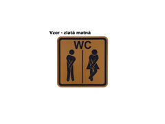 Tabuľka na dvere s nápisom WC vzor 2 v dekóre zlatá matná