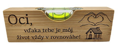 Bambusová mini vodováha s otváračom na flašku