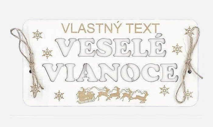 Drevená obálka na peniaze – výrez Veselé Vianoce